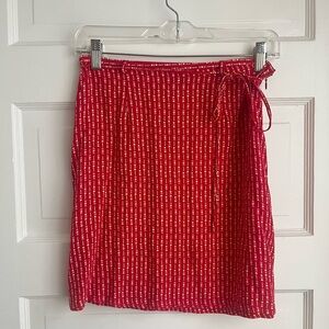 Vintage Old Navy Red Skirt with Tie-Waist